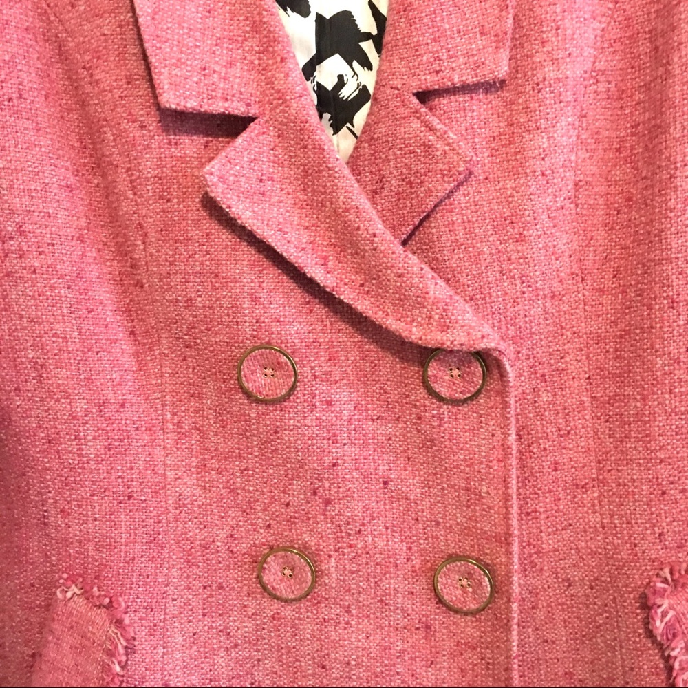 CAbi Madison Avenue tweed pea coat peacoat 12 L - Picture 6 of 8